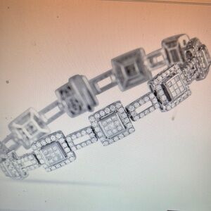 NWT 14K White Gold 5.80CT Diamond Bracelet